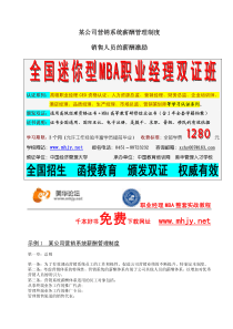 某公司销售人员的薪酬激励制度