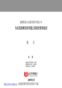 ××软件有限公司为实现战略目标而建立高效的营销组织