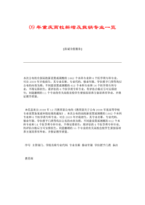 09年重庆高校新增及撤销专业一览