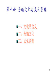 10第十讲 营销文化与文化营销
