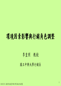 22环境因素影响与行销角色调整