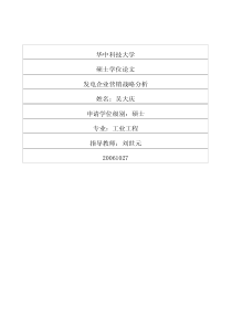 发电企业营销战略分析