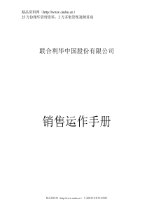 联合利华营销运营手册