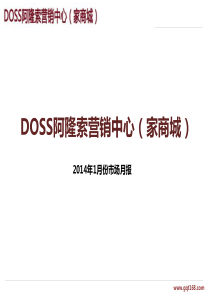 DOSS阿隆索营销中心家商城XXXX年1月份市场月报