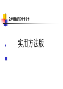 金牌销售员的销售话术(实用方法篇)模板