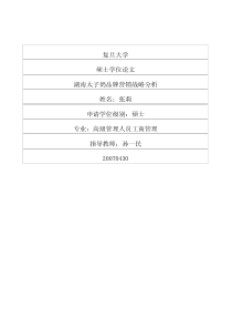 湖南太子奶品牌营销战略分析