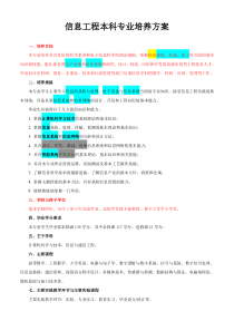 信息工程本科专业培养方案