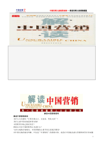 解读中国营销密码(1)