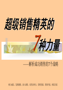 超级销售精英的7种力量