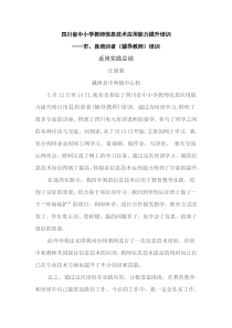 四川省中小学教师信息技术应用能力提升培训返岗实践总结