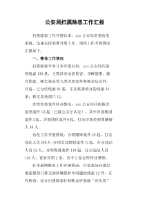 公安局扫黑除恶工作汇报
