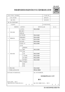 SG-A137智能建筑视频安防监控系统分项工程质量验收记录表