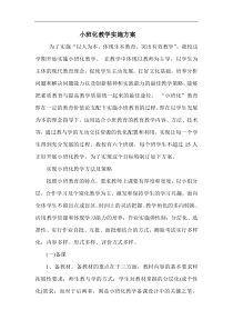 三道小学小班化教学实施方案