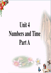 四年级英语上册Unit4NumbersandtimePartA-精选教学PPT课件2(新版)闽教版