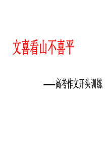 高考语文复习：作文开头训练