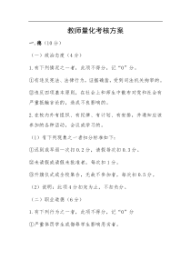 教师量化考核方案