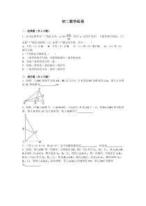 初二数学易错题组卷和答案(一)