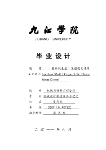 塑料仪表盖注塑模具设计正文