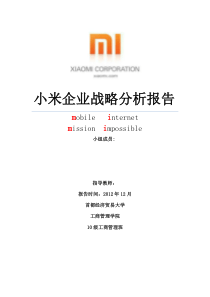 小米企业战略分析报告