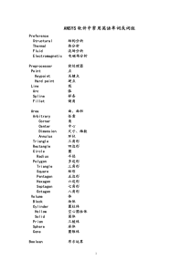 ANSYS软件中常用英语单词或词组