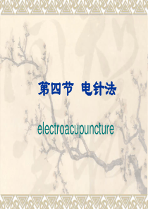 电针法--针灸学课件(南京中医药大学)