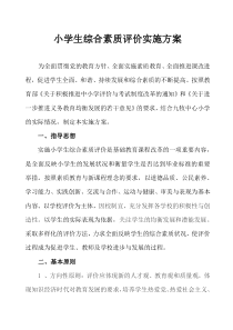 小学生综合素质评价实施方案