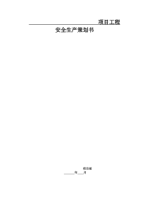 某项目安全生产管理策划书