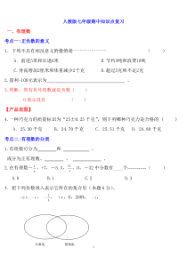 人教版七年级数学上册期中知识点复习(1)