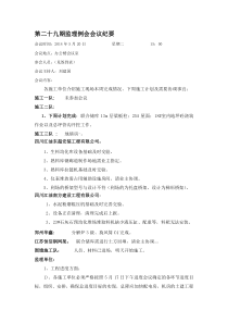 第二十九期监理例会会议纪要