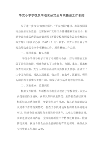 华龙小学2017年学校及学校周边食品安全专项整治工作总结