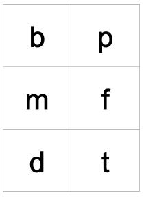 小学汉语拼音字母表卡片-带声调-pdf打印版