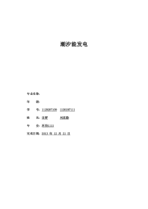 潮汐能发电论文