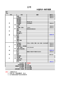 干货：影视制作报价表-简洁版(范例)