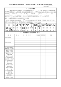 危险性较大分部分项工程安全专项施工方案专家论证审查表