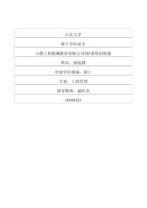 山推工程机械股份有限公司ERP系统的构建