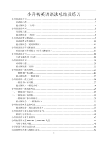最全小升初英语语法点(总结及练习)