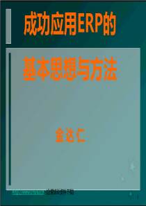 成功应用ERP的基本思想与方法