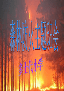 森林防火主题班会课件