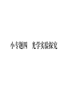 小专题4--光学实验探究