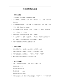 文档编制格式规范