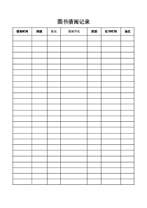 图书借阅记录+阅览室班级阅览登记表