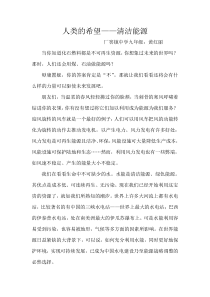 初中生科技小论文：未来的力量——清洁能源