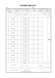大体积混凝土测温记录表