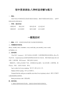 初中英语语法-八种时态详解与练习