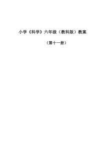 教科版小学科学六年级上册教案(含教学反思)