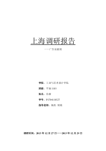 上海调研报告