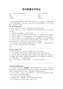 异业联盟合作协议