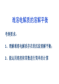 难溶电解质的溶解平衡(精华版)