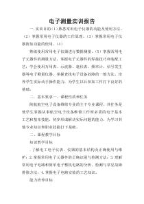 电子测量实训报告