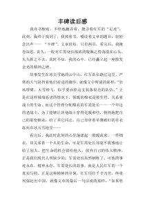 丰碑读后感
